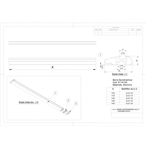 FARAD-Barre portatutto ALU per Nissan Qashqai 5p